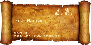Leth Mariann névjegykártya